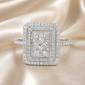 Anello di Lusso con Zirconi Incastonati per Donne, Elegante Gioiello Scintillante alla Moda - Product Image 3