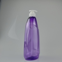 Usine directe 1000ml PET plastique plat bouteille pompe vaisselle liquide shampooing corps lavage Lotion emballage sérigraphie Surface