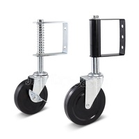 Roue pivotante robuste en fer et caoutchouc de 100 mm (4 pouces) avec ressort pour mobilier industriel et portails