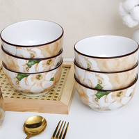 Ensemble de bols en céramique de 5 pouces imprimés japonais, conception personnalisée en relief, en porcelaine, saladier écologique pour la fête