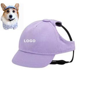 Casquette de baseball ajustable pour animaux de compagnie avec trous pour les oreilles et cordon de serrage – Idéale pour chiens, chats, Teddy, Schnauzer – Personnalisable - Product Image 1