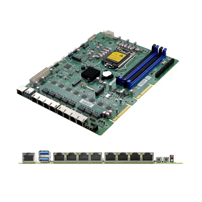 W580SL-8L LGA 1200ソケットマザーボード8ギガビットイーサネットポートファイアウォール産業用マザーボード (DDR4 SATA M.2 PCIE X8 VGA付き)