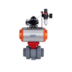 Vanne à boisseau sphérique pneumatique en CPVC de haute qualité de Chine, de 2 à 4 pouces, DN50 à DN100, à raccordement par emboîtement - Product Image 1