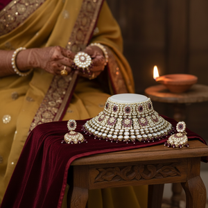 <b>Indian</b> Traditional High Quality Ethnic Gold Plated Trendy Third Party Certified Latest Designed Customized Package Kundan Set - Product Image 3