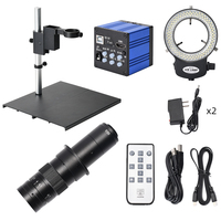 51MP 1080P mikroskop Digital Video industri kamera mikroskop 180x Zoom Lens144 lampu cincin LED mikroskop
