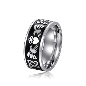 Anillo de Boda de Acero Inoxidable con Forma de Corazón, Anillo de Compromiso Clásico Unisex, Diseño Sencillo DJ056 - Product Image 2
