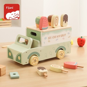 Juguete Educativo para Bebés, Carrito de Helados de Empujar, Juego de Imitación, Aprendizaje Temprano, Juego de Desarrollo Cognitivo - Product Image 1