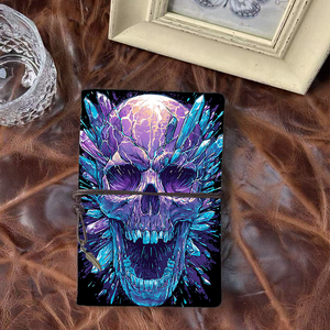 Journal fait main avec une touche de luxe idéal pour la prise de notes d'étude et les collections avec crâne avec pointe en cristal - Product Image 1