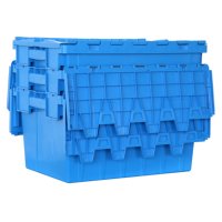 Bacs de rangement empilables en plastique robuste avec couvercle articulé pour déménagement, vente en gros