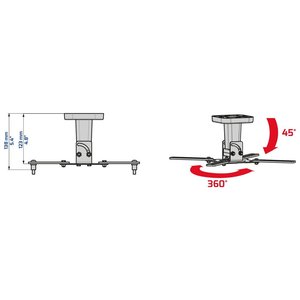ขาตั้งโปรเจคเตอร์แบบติดเพดาน Pro 100 สีขาว รุ่น 480804BA - Product Image 2
