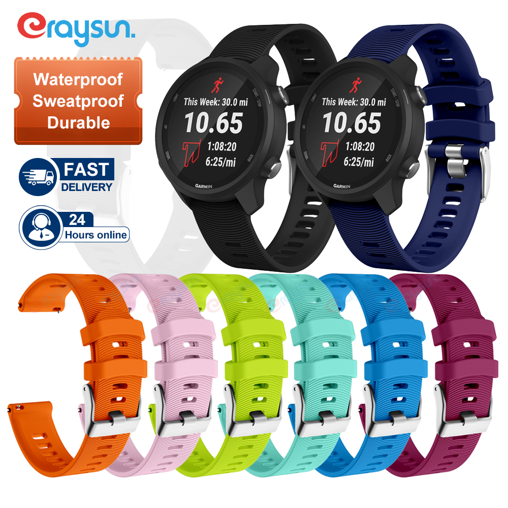20 мм спортивный силиконовый ремешок для наручных часов Garmin Forerunner 245 245M 645 Vivoactive 3, умный браслет, ремешок для часов, цветной браслет