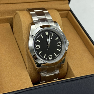 Reloj mecánico automático deportivo para hombre, correa de acero inoxidable, reloj de pulsera con cristal de zafiro, esfera triangular simple con números NH35 - Product Image 5