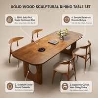 Table d'appoint moderne en bois massif avec base robuste, design imperméable et convertible pour salons/salles à manger, forme rectangulaire