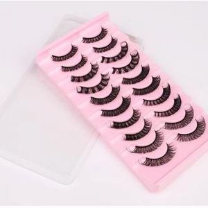 Pinky Leem Vente en gros de cils en soie 3D russes faits à la main, moelleux, best-seller, dramatiques, 25 mm, lot de 10 paires, cils en bande D DD Curl - Product Image 1