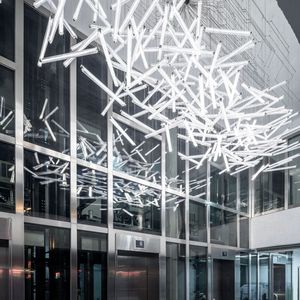 Best-seller <span class=keywords><strong>Lustre</strong></span> Aérien Personnalisé pour Club Commercial Immeuble de Bureaux Ascenseur Porche Couloir Lampes Suspendues pour Décorations - Product Image 2
