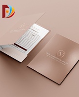 Porte-documents A4 personnalisé avec logo, pochette unique, film gaufré, plastifié, pour présentations immobilières, en papier couché imprimé