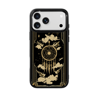 Coque de téléphone AG Feeling Black Edge avec motif ange noir doré pour iPhone 17, 17 Pro Max, 16 Pro, 15 – Coque magnétique