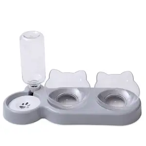 Venda quente Cat Dog Durável Água Potável Elevado Dispenser Alimentador Cat Dog Double Bowl