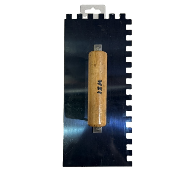 Carbon Steel Squared Blade Tile Trowel with Ergonomic Eco-friendly Wooden Handle 9 in DIY Mortar Adhesive Grout Application