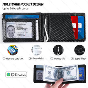 กระเป๋าสตางค์หนังแท้แบบพับสองตอน ดีไซน์มินิมอล ป้องกัน RFID พร้อมคลิปหนีบเงิน สำหรับผู้ชาย พิมพ์โลโก้แบรนด์<span class=keywords><strong>ได้</strong></span> - Product Image 2