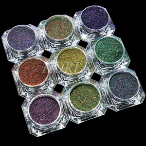 9 màu sắc Tắc Kè Hoa Holographic bột con công ba chiều gương Chrome sắc tố long lanh bột cho móng tay nghệ thuật trang điểm màu nước - Product Image 2