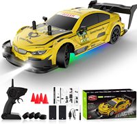 Voiture de drift RC à l'échelle 1/20, 2,4 GHz, 4 roues motrices, télécommande, lumières LED, 22 km/h, haute vitesse, batteries rechargeables, chargeur de course sportif