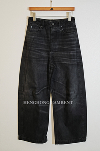 Jean <span class=keywords><strong>baggy</strong></span> taille haute pour <span class=keywords><strong>femme</strong></span>, coupe vintage noire délavée, pantalon en denim à jambe large, pantalon en denim personnalisé pour <span class=keywords><strong>femme</strong></span> - Product Image 6