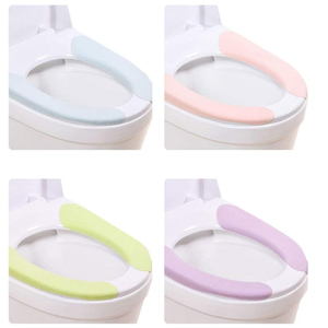 Coussin de siège de toilette CF adhésif, lavable, réutilisable, avec double séparation, dos en TPR, adhésif, doux, protecteur, épais et chaud - Product Image 2