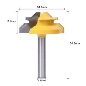 45 Degree Lock Miter Router Bit Woodwork Tenon <b>Cutter</b> Tool W/1/4 Inch Shank <b>Milling</b> <b>Cutter</b> Woodworking Tool - Product Image 6
