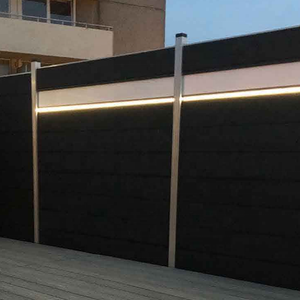 Kejie üreticisi 1.8*1.8m plastik kompozit çit LED açık Wpc Modern eskrim - Product Image 5