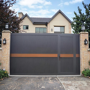 Porte coulissante en aluminium de haute qualité, personnalisable en hauteur, avec rouleaux, porte principale électrique pour cour - Product Image 4