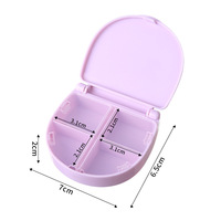 Organisateur de pilules mignon à 4 compartiments, étui à médicaments de voyage pour femmes, boîte de pharmacie de poche, qualité alimentaire, logo personnalisé