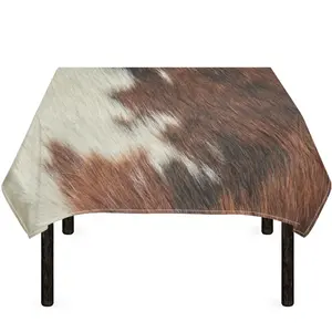 New Arrival Dark Brown Cow Print Custom Desgin Practical Rectangle Table Cover