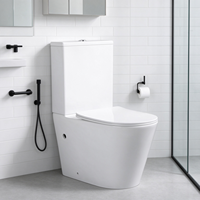 WC en céramique à siphon jet deux pièces avec abattant à fermeture douce, siphon en S 300 mm, équipement sanitaire pour salle de bain