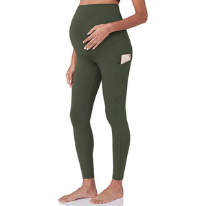 OEM/ODM New <strong>Maternity</strong> Pants Yoga Waistband Pocket Breathable Ankle-Length Summer Stretch Free - Product Image 3