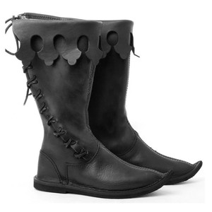 Botas Medievales al por Mayor, Botas Góticas de <span class=keywords><strong>Comandante</strong></span>, Botas Vintage de Caña Alta para Otoño, Botas de Cosplay de Pirata, Botas de Pantorrilla - Product Image 2