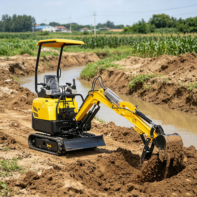 Low Noise Compact Excavator Tracked Mini Excavator Hydraulic Cylinder Mini Excavator