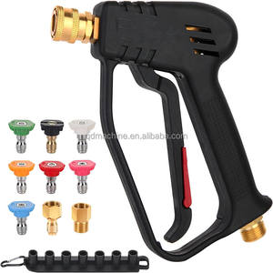 Pistolet court <span class=keywords><strong>pour</strong></span> nettoyeur haute pression 4000 PSI/10.5 GPM Pistolet pulvérisateur <span class=keywords><strong>pour</strong></span> nettoyeur haute puissance avec embouts de buse en <span class=keywords><strong>caoutchouc</strong></span> Pistolet <span class=keywords><strong>pour</strong></span> nettoyeur de voiture à connexion rapide - Product Image 4