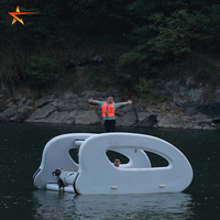 Bateau électrique de luxe, ponton flottant, fête familiale, catamaran gonflable avec moteur