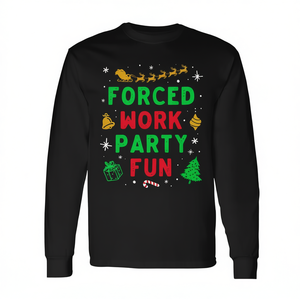 T-shirt à manches longues pour le bureau, style vintage, pour les fêtes de travail fortes en ambiance, Joyeux Noël - Product Image 2