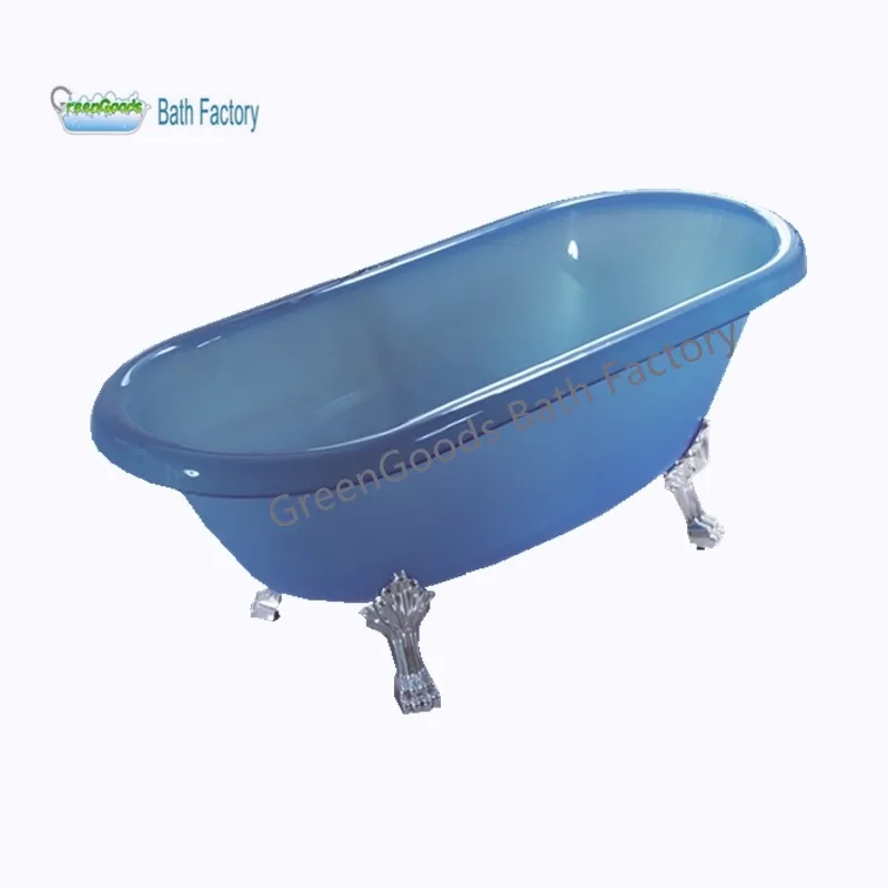 CE 욕실 프로젝트 유럽 스타일 슈퍼 품질 아크릴 목욕 욕조 클래식 골동품 미끄럼 방지 유리 Clawfoot 욕조