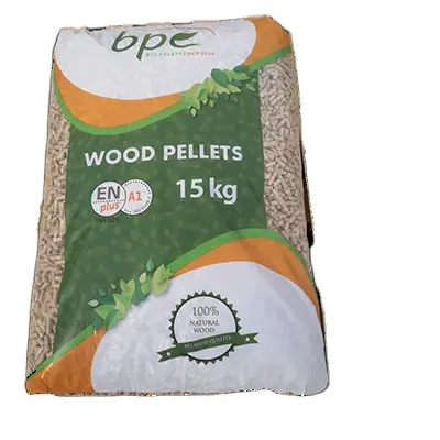 Top Europe Grade Wood Pellets 15 kg Fir, Pine/ Beech Wood Pellet Din plus/EN plus-A1 Oaks Wood Pellets In 15kg bags