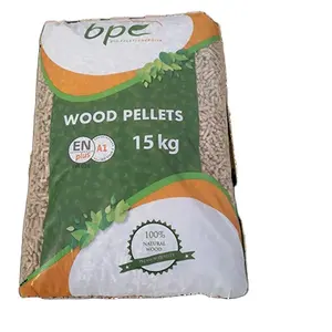 Pellets de madera de grado europeo superior de 15 kg Abeto, Pellet de madera de pino/haya Din Plus/EN Pellets de madera de roble de en bolsas de 15 kg