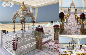Mandap de Fibra para Bodas Hindúes, Moderno y Elegante, con Temática Blanca, Decoración para Eventos en Londres - Product Image 5