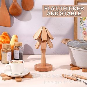Posavasos de madera con forma de árbol, decoraciones reutilizables para fiestas de Navidad, tapete de aislamiento térmico para tazas de café, platos para bebidas, cuencos - Product Image 4