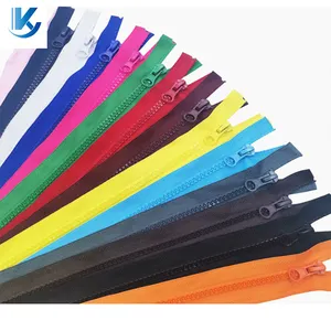 KY Manufacture Fancy #5 Close End Zip Colorful Plastic Resin Zipper with Pull for Bag Sustainable Zip Customize Shoes