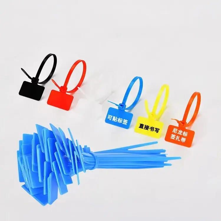 2.5*110mm CHS Factory Wholesale Label Type Cable Tie Tags Nylon 66 Plastic Self-Locking Cable Tie With Tag Marker Cable Ties