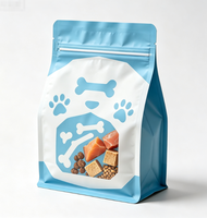 Sacs refermables en aluminium VMPET à 8 soudures latérales, résistants à l'humidité, pour emballage d'aliments pour animaux de compagnie, personnalisables, vente en gros