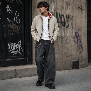 <span class=keywords><strong>Giacca</strong></span> Bomber in <span class=keywords><strong>Cashmere</strong></span> da <span class=keywords><strong>Uomo</strong></span> Personalizzata ODM/OEM, Sottile, con Zip Intera, Lavorata a Maglia, Taglie Forti, Casual, Collo alla Coreana, Servizio OEM - Product Image 2
