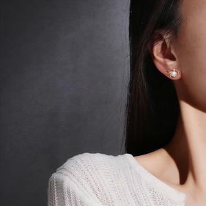 22706 DIY Pearl Accessories S925 Silver <b>Fine</b> Stud <b>Earrings</b> with 6-7mm Round Gold Silver Jewelry with Empty Stand and Earnail - Product Image 4